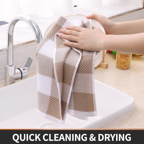 Homaxy 100% Cotton Kitchen Towels and Dishcloths Set of 16 - Image 6