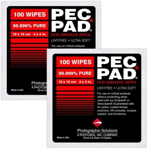 PEC-PAD Lint Free Wipes 4”x4” Non-Abrasive Ultra Soft Cloth by PhotographicSolutions