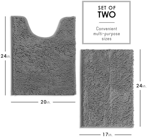 Hearth & Harbor Bathroom Rugs, Chenille Bath Mat - Image 3
