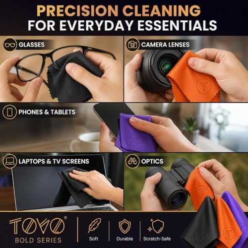 Extra Large Microfiber Cleaning Cloth – 3 Pack, 230 GSM Thick Lens Cleaner - Image 5