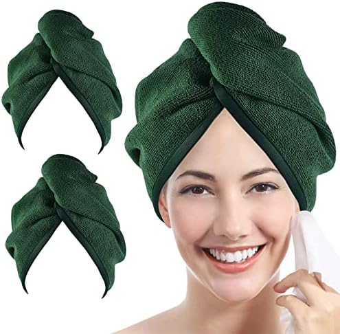 Microfiber Hair Towel Hair Wrap: 2 Pcs 10X26 Hair Dryer Women by YoulerTex
