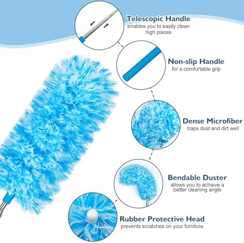 MAVRIZ 12 pcs Microfiber Extendable Duster, Washable & Reusable Duster - Image 4