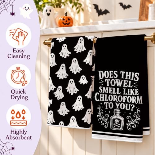 Cute Ghost Kitchen Towels Set of 2 - Image 5