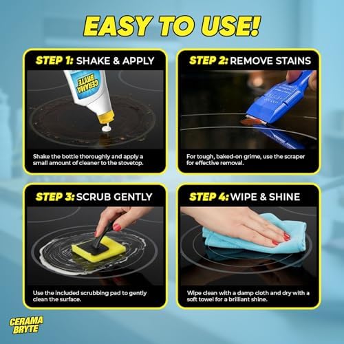Cerama Bryte Cooktop Cleaning Kit, 10 oz Bottle, Tool & 3 Pads - Image 5