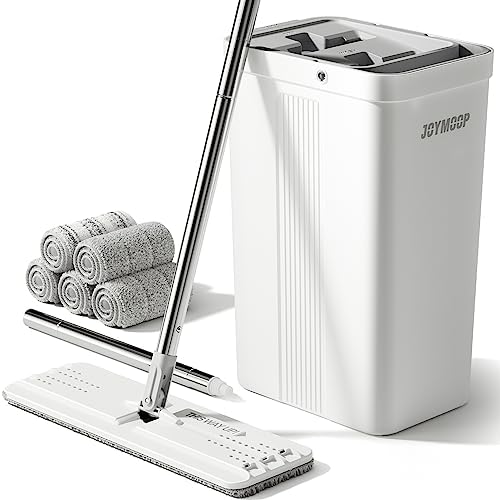 JOYMOOP Flat Mop System, Microfiber Mop and Bucket Set, Floor Cleaning by JOYMOOP