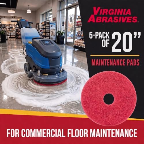 Red Floor Maintenance Pads, Scrubbing & Polishing, 5 Pack - Image 4