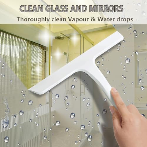 Silicone Shower Squeegee with Hook, Streak-Free Glass Wiper - Image 6