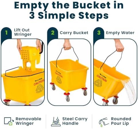 Alpine 36 Quart Commercial Mop Bucket - Image 7