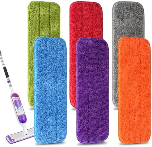 Microfiber Replacement Mop Pads, Colorful Reusable Floor Mop Pads, Washable by Ailelan