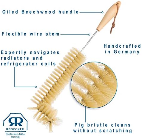 Redecker Radiator Brush, Natural Pig Bristle, 18.5 Inch - Image 4