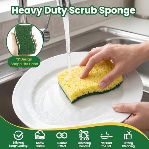 12 Count Heavy Duty Scrub Dish Sponges - Image 3