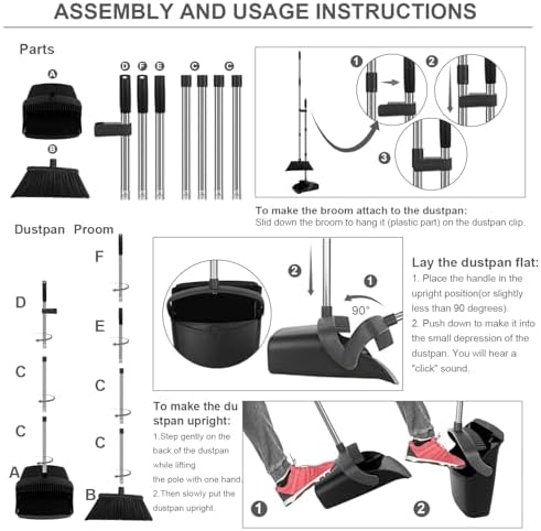 Black Broom and Dustpan Combo Set - Image 6