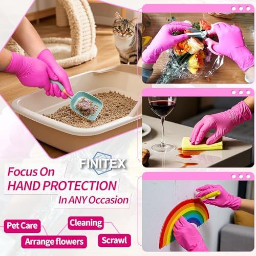 FINITEX Nitrile Disposable Latex-Free 3.5mil Cleaning Food Cooking Gloves - Image 6