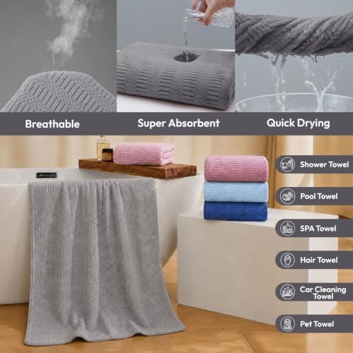 JML Microfiber Bath Towels, 2 Pack, 27x55 in - Image 4