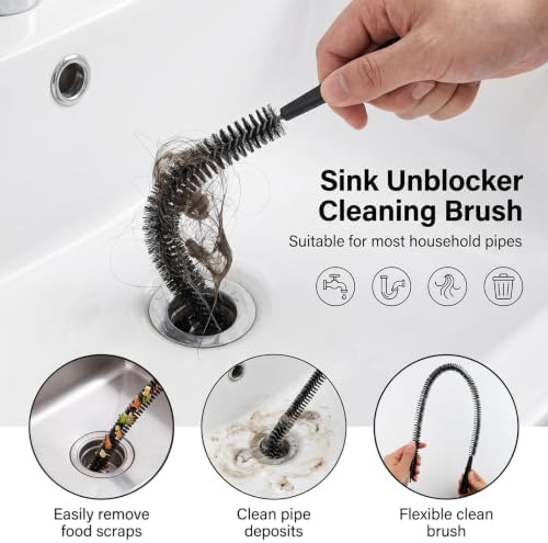 2 Pcs Drain Cleaning Brush, 23.6 Inch Long Pipe Cleaner - Image 3