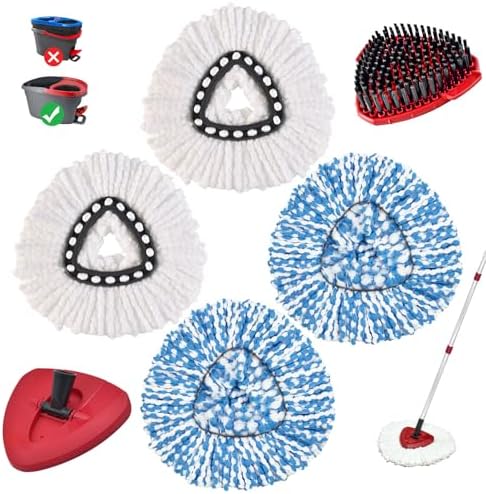 Mop Heads Replacements for O Cedar, 4 Spin Mop Replacement Head for O Cedar - Image 2