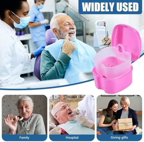 KISEER Pink Denture Bath Case Cup Box Holder Storage Container - Image 6