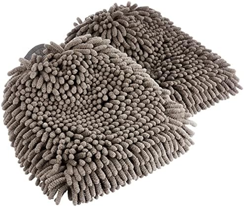 Amazon Basics Absorbent Microfiber Car Wash Drying Mitts, 2 Pack, 10.44" L x by AmazonBasics