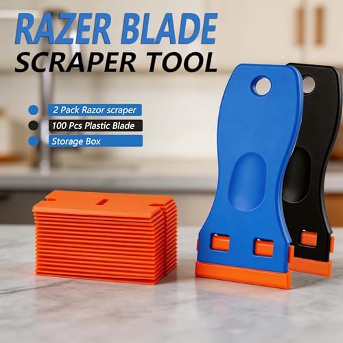 Razor Blade Scraper Tool with Blades, Window Glass Scraper - Image 2