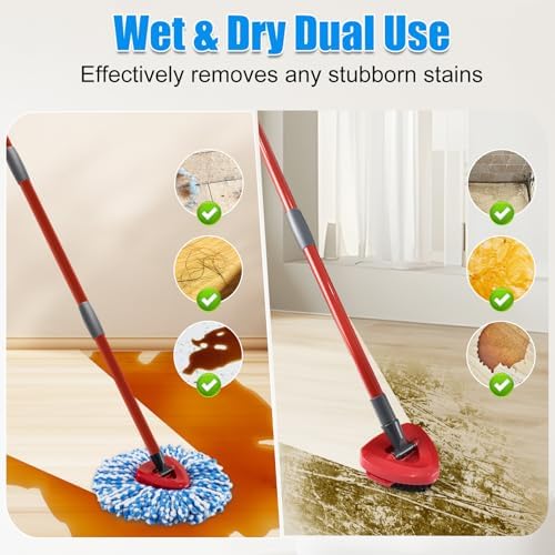 Spin Mop Handle, Replace Head, Scrub Brush Head and Base - Image 4