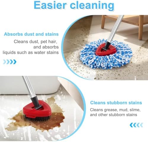 Mop Head Replacement for O Cedar, Spin Mop Replacement Heads and Scrub Brush - Image 6