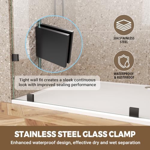 Extra Tall Shower Glass Panel Arched, 30 x 80 inch Shower Screen Fixed - Image 4