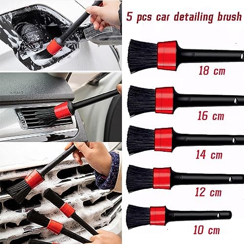 10pcs Auto Car Detailing Brush Set, Car Interior Cleaning Kit, Including 5pcs - Image 2