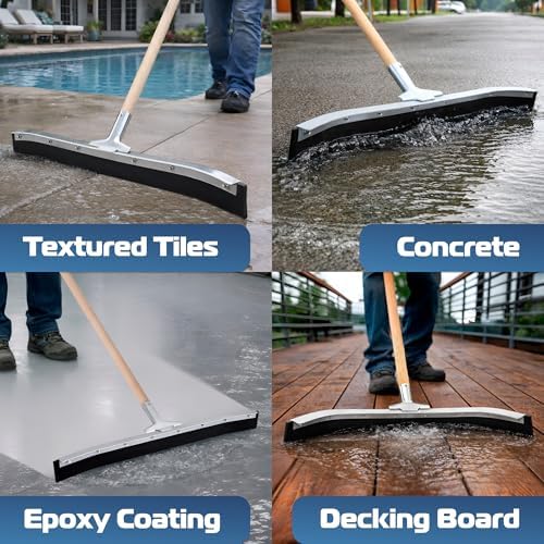 DSV Standard Curved Floor Squeegee 24’’, Rubber Blade Garage Squeegee, Taper - Image 6