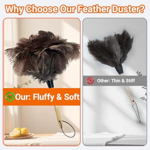 NCEDN Genuine Ostrich Feather Duster 15 inches – Soft Dense Real Feathers - Image 5