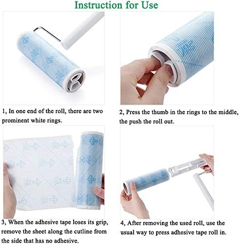 Large Lint Roller 6.3" Sticky Roller Extendable Handle - Image 5
