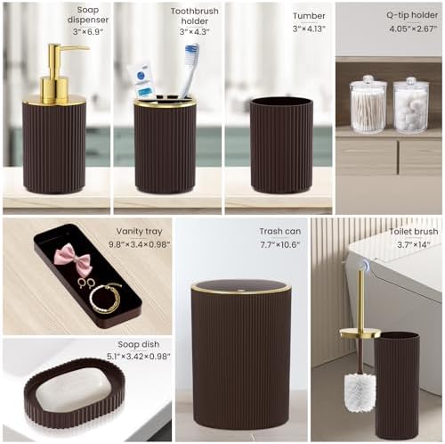 Brown Bathroom Accessories Set - Image 2