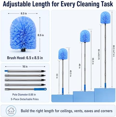 6.5 FT Cobweb Duster with Extension Pole - Image 2