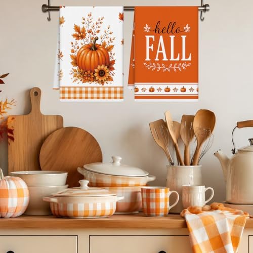 Fall Pumpkin Kitchen Towels 4 PCS - Image 2
