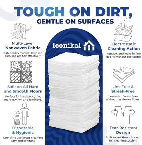 Iconikal Dry Mop Pad Refills 90-Pack Fits Swiffer 11.5x8 - Image 2
