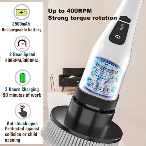 MGLSDeet Electric Spin Scrubber Scrub Brush, Rechargeable Cleaning Brush - Image 5