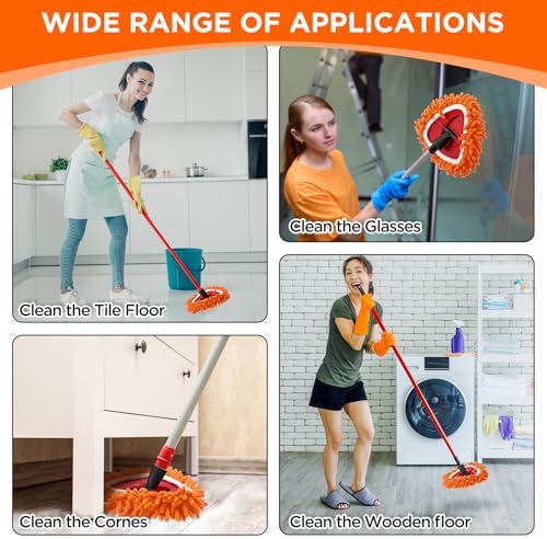 Baderke 3 Pack Chenille Duster Replacement Mop Heads Refills - Image 4