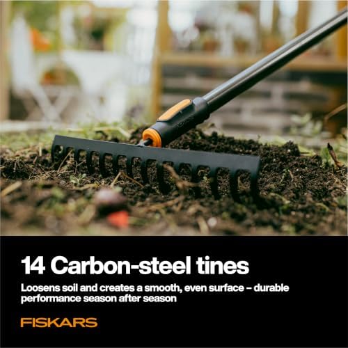 Fiskars OneClick Space-Saving Soil Rake Head - Image 4