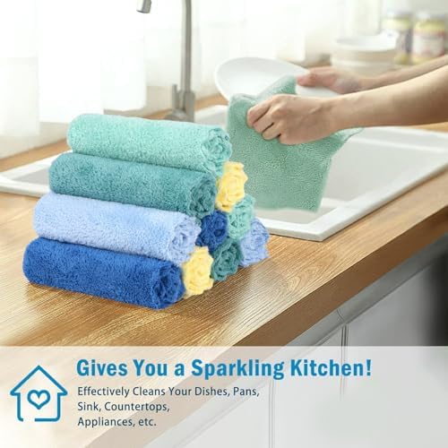 AIDEA Microfiber Cleaning Cloths-20PK, Kitchen Towels 11" x 11" - Image 4