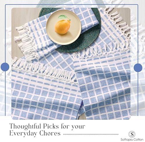 Matrix Dobby Kitchen Towels 4 Pack, 100% Cotton, 16x26 Inches, Handmade Knotted - Image 5
