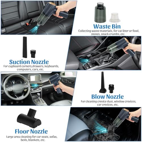 12000Pa Cordless Handheld Vacuum Cleaner, High Power Car Vacuum and Air Duster - Image 4