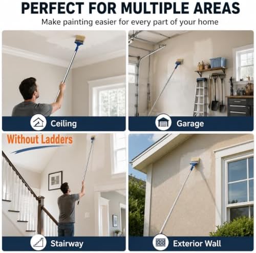 4" Paint Brush with Extension Pole, Long Brushes - Image 7