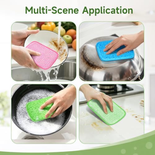 12 Pack Scrub & Wipe Cloths, Non-Scratch Kitchen Dish Sponges - Image 6