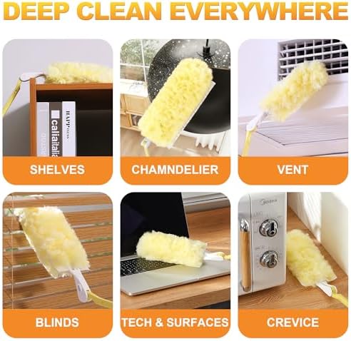 JOYMOOP Scented Telescopic Duster kit, 3FT Extendable Handle + 48 Yellow Refills - Image 6