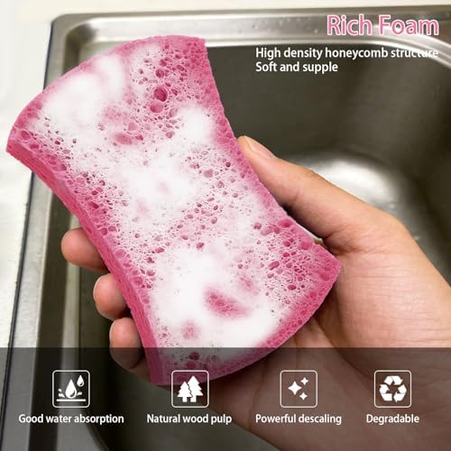 6 Pack Non-Scratch Cellulose Scrub Sponge, Cellulose Sponges, Heavy Duty - Image 2