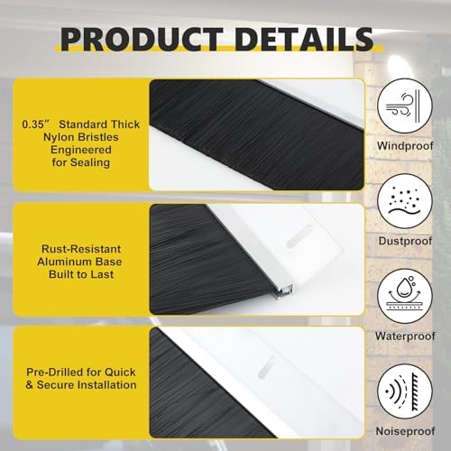 DoubleFill 8x8ft Garage Brush Seal Kit - Image 3
