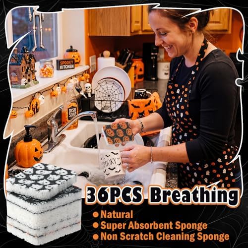 Hahafelt 36 Pack Halloween Compressed Cellulose Sponges Bulk Pop up Sponges - Image 5