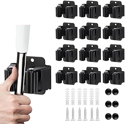 JAMEND CLXP 12PCS Broom and Mop Holder, Heavy Duty Garden Tool Organizer Rack by JAMEND+CLXP