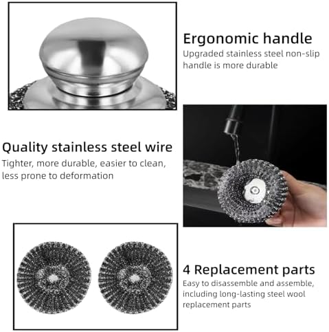 6 Pcs Steel Wool Scrubber Stainless Steel Scrubber - Image 3