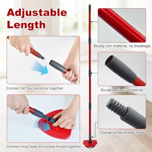 DLAIMI Mop Handle Replacement for Ocedar, 4 Section 30" to 58" Extendable - Image 5