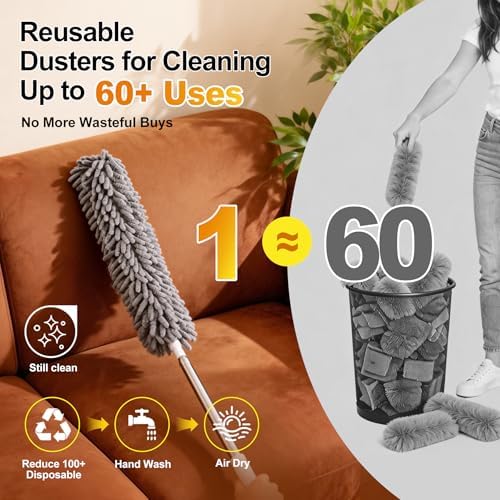 Tiumso Microfiber Feather Duster 5-in-1 Kit, Dusters - Image 4